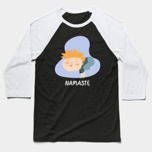 Little Yoga Namaste Boy Baseball T-Shirt